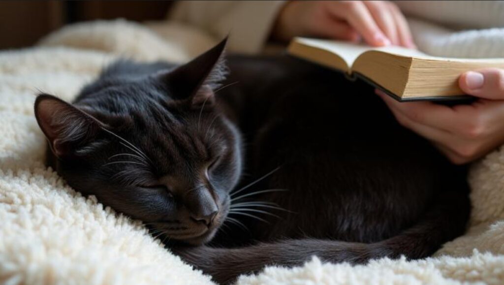 黒猫が寝込んでいる
