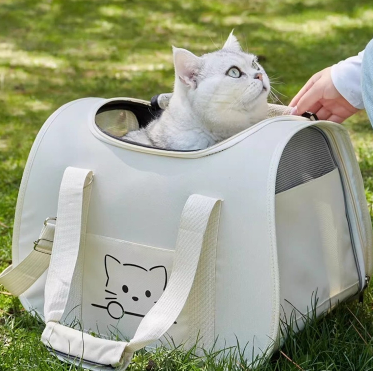 猫キャリー 猫ちゃん専用 ペットキャリー 通気性抜群 お出かけ用