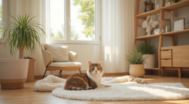 居間に猫がいる
