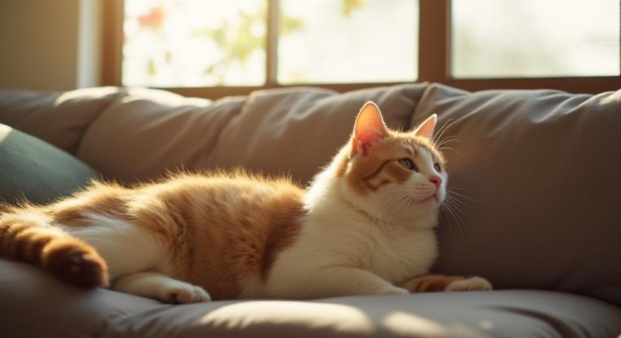 ソファーにいる猫