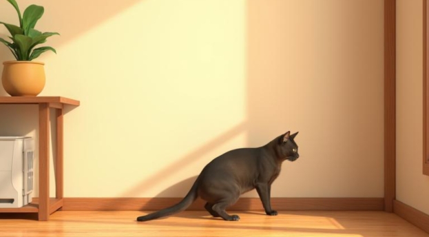 マーキングする猫
