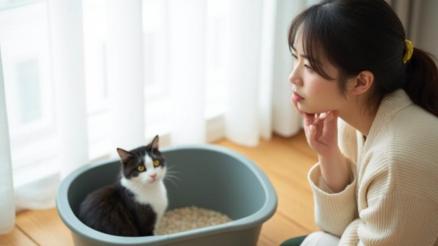 トイレにいる猫