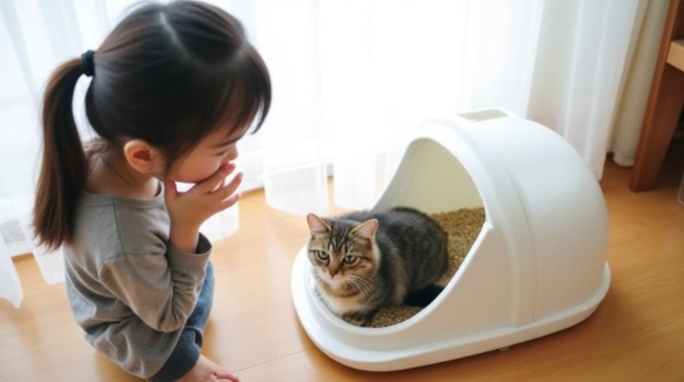 猫のトイレを見るか飼い主
