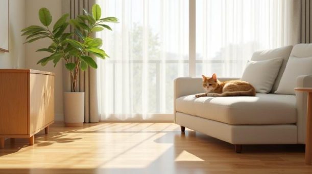 猫がいる居間