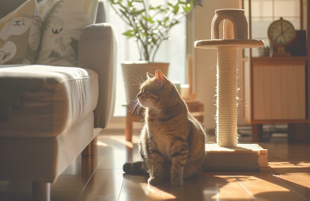 居間にいる猫