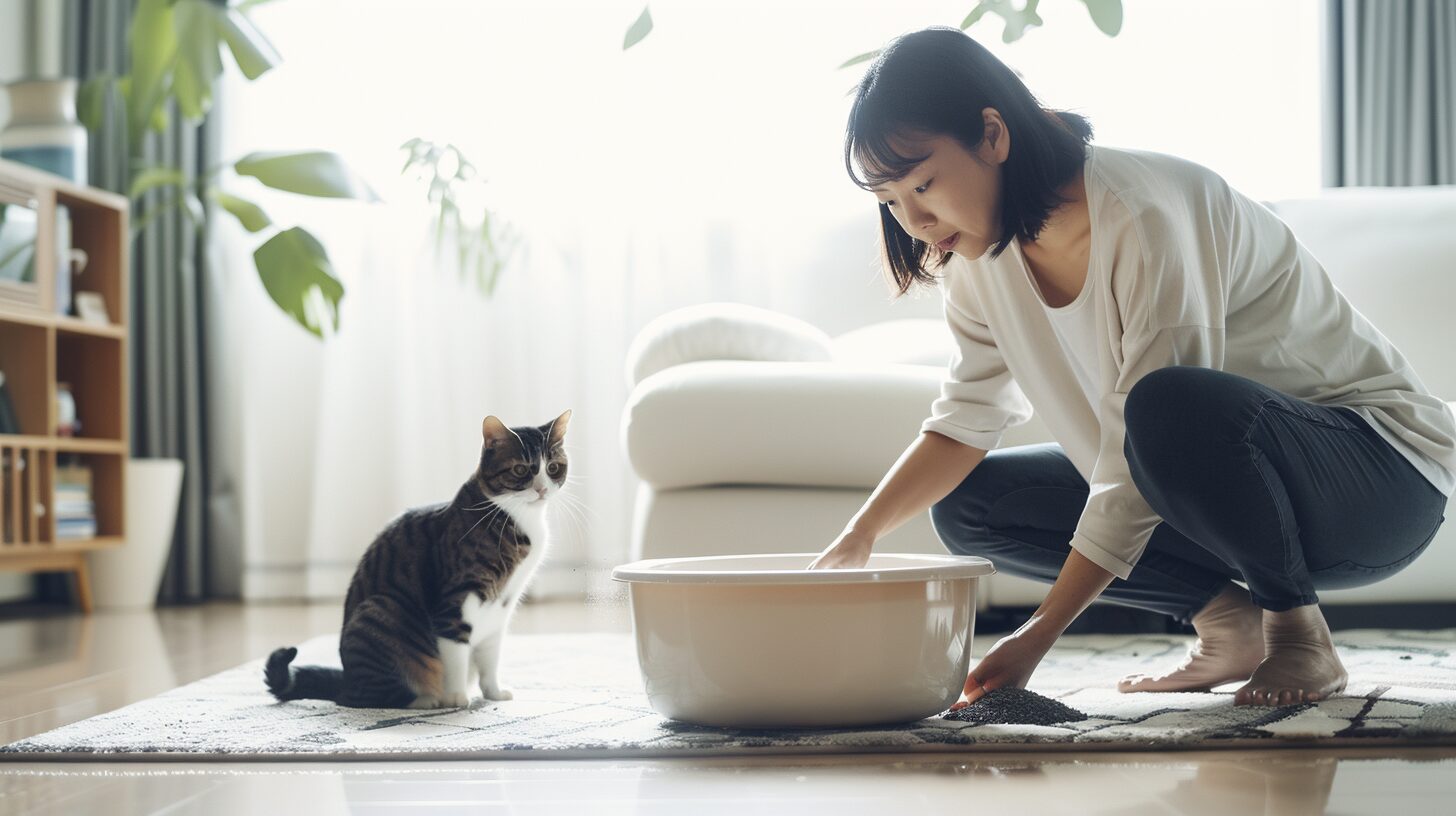 猫のトイレと猫