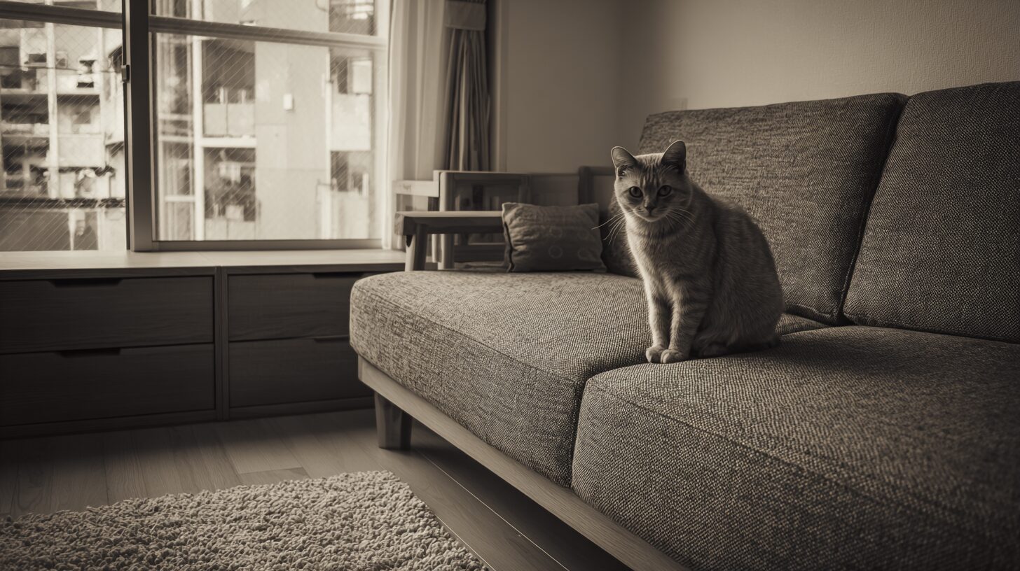 ソファーにいる猫